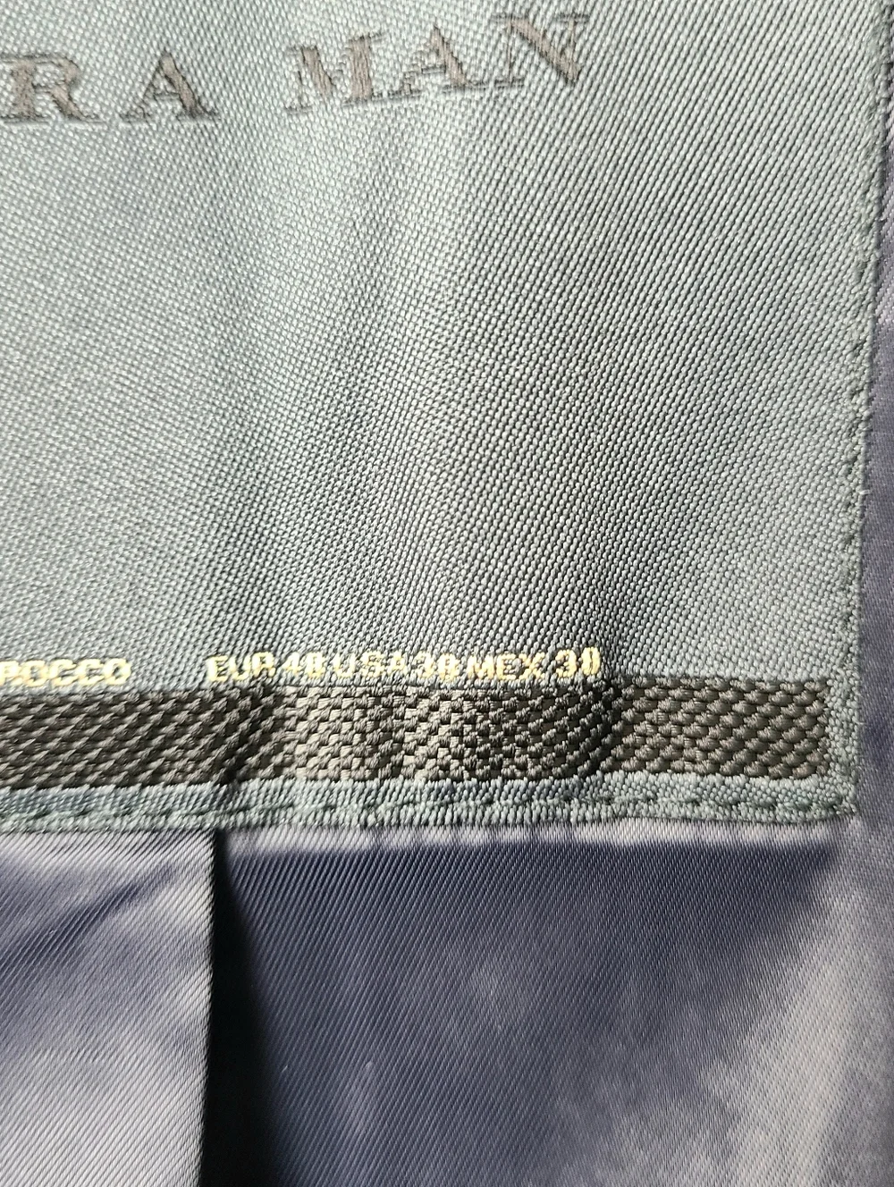 Zara Man Blue Cotton Blend Slim Fit Blazer Sport Coat